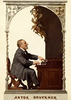 Silhouette portrait of Josef Anton Bruckner