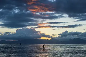 October 2018 Prints: Silhouette of a stand up paddler
