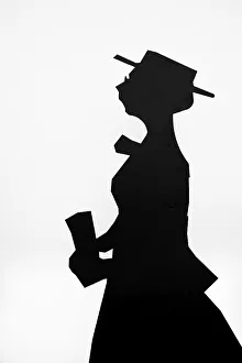 Silhouette, woman, turn of the century