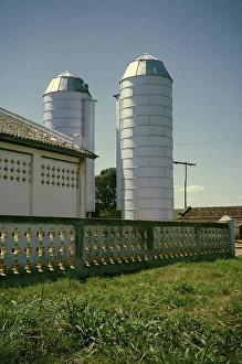 Silos on a cattle farm, Fazenda Sant Anna, Campinas, Brazil, South America 1962, South America