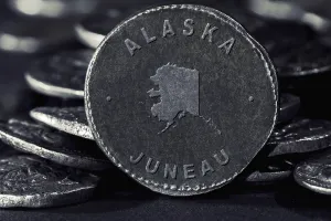 Silver Coin with Map of Alaska, Silver Coin Design