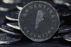 Silver Coin with Map of Argentina