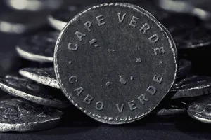 Silver Coin with Map of Cape Verde