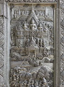 Silver Struck panels in silver temple Wat Sri Suphan