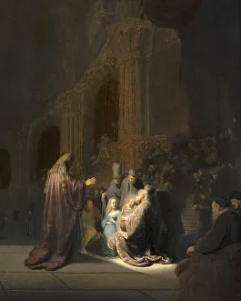 Simeon's Song of Praise, painting by Rembrandt van Rijn (1606) (1669)