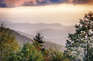 The simple layers of the Smokies at sunset - Smoky Mountain Nat