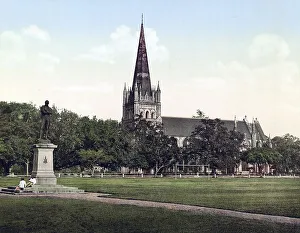 Singapore, St Andrew's Cathedral & Raffles Monument
