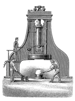 Single-frame steam hammer, condie steam hammer