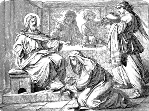 The sinner anoints Jesus feet in the house of the Pharisee Simon