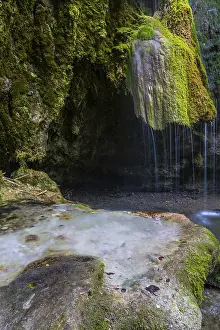 Framed Print : Sinterstein with mosses, Hinanger waterfalls