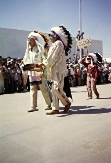 Sioux Indians, intertribal Indian ceremony, Gallup, New Mexico, USA 1963