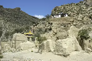 Site of various temples of buddhist monastery Uvgunt Mongolia