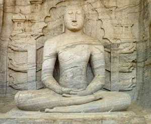 Sitting Buddha sculpture in Polonnaruwa in Sri Lanka