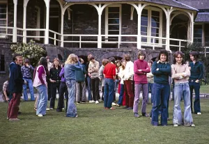 Sixth form geography students in a field study centre, High Close, Langdale Youth Hostel, Lake District, Cumbria, England, UK 1974