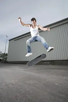 Skateboarder doing a flip trick