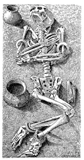 Skeleton in a grave with grave goods