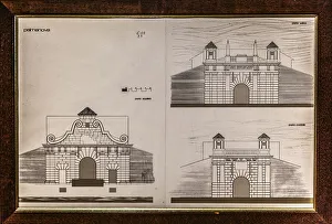 Sketch for city gates, military museum