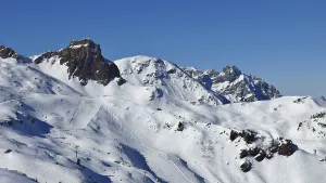 Ski slopes in the Flumserberg ski area