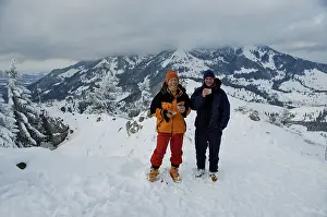Ski tour at the Sudelfeld, resting at the top