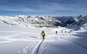 Ski tourers ascending Monte Cevedale