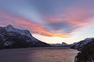 Category Scandinavia Prints: Skjomen Fjord, Lappviktinden Mountain behind