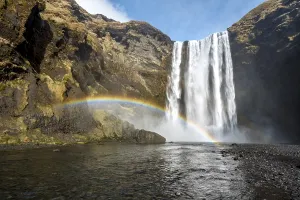Skogafoss waterfall, rainbow