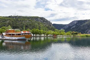 Skradin is a small historic town and harbour on the Adriatic coast and Krka river in Croatia