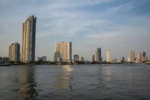 Skyline, Chao Phraya River and skyscrapers