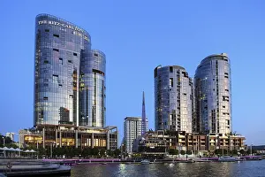 Skyline at Elisabeth Quay, blue hour