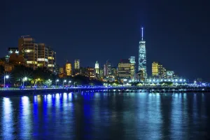 Skyline at night, Downtown, Manhattan