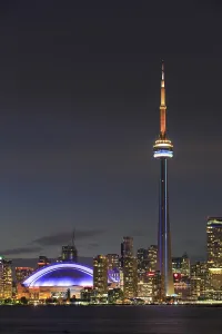 Framed Print : Skyline at night, Lake Ontario