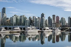 Skyscrapers and sailboats in the marina