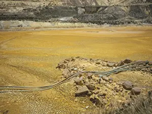 Slag, remains of open pit mines