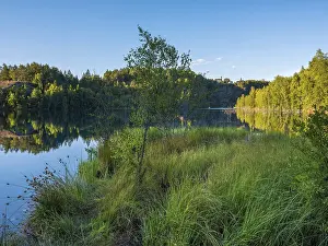 The slate lake in the KieBlichbruch in the evening light