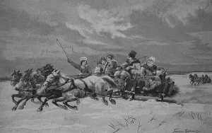 Sleigh race on the return from the market