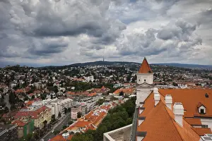 Slovakia, Bratislava, view over the city from Bratislava Castle tower