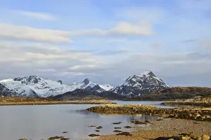 Category Scandinavia Prints: Small lake on the mountainous island Austvagoy