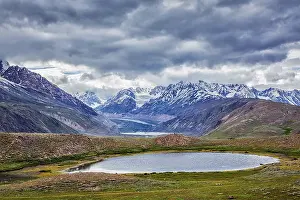 Small mountain lake in Himalayas