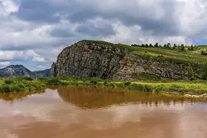 Small mountain lake in the Swiss Alps