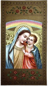 Small picture of a saint depicting a Marian image