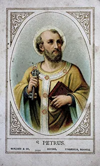 Small picture of a saint with a depiction of St Peter