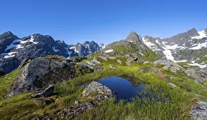 Small pond in moor landscape at Trollfjord Hytta