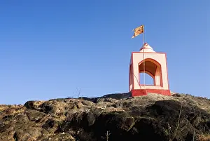 Category Historic EN Prints: Small temple on hill of Anjarle in morning light giving message of peace