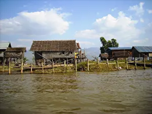 A small village at a river in burma