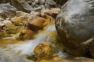 Small waterfall, rocks, long exposure