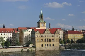 Smetana Museum in a former waterworks plant, old town water tower at back, Prague, Bohemia, Czech Republic, Europe, PublicGround, Europe