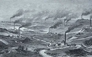 Smoking chimneys in the mining district
