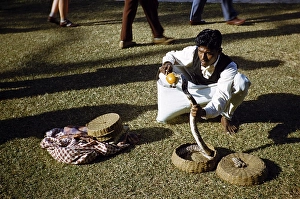 Snake charmer Sri Lanka, Asia 1956