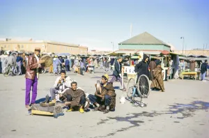 Snake charmers Jemaa el-Fnaa, Marrakech, Morocco, north Africa 1973, Africa