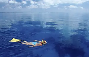 Snorkeller, Ari Atoll, Snorkelling, Maldives